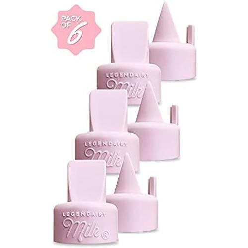 Legendairy Milk Duckbill Valves with Pull Tab - Compatible with Spectra S1 S2 9 Plus, Medela, Motif, Baby Buddha & Zomee - Duckbill Valve Replacement Pump Parts, BPA Free Silicone, 6 Pack