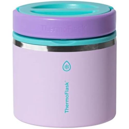 ThermoFlask 20 oz Insulated Food Jar, 2-Pack, Pink and Blue, Hot 12 Hours Cold 24 Hours (Gray and Light Pink)