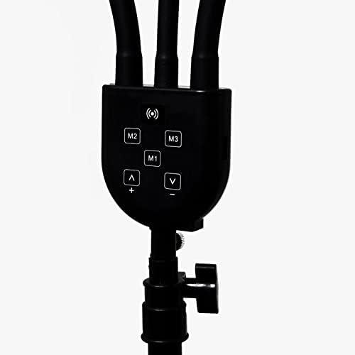 Beauty Light Dual Arm Portable LED Light with Tripod, USB Port, Remote Controlled, Phone Holder, HD Adjustable 3200K-5800K Color Temperature, for Eyelash Extension, Tattoo, Makeup,Live Streaming