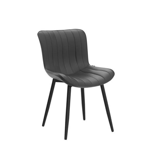 Set of 2 Color Black YOUNUOKE Black Dining Chairs Set of 2, Faux Leather Upholstered Kitchen & Dining Room Chairs with Back, Mid Century Modern Minimalist Accent Chair Armless for Guest Reception Waiting Living Room