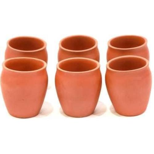 Kullad Cup Plain Kullad Set Of 6 ( Brown )