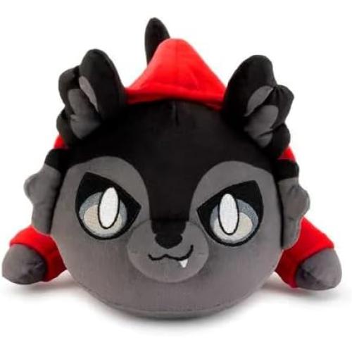 Red-Coated Wolf Cat Plush - Cat Stuffed Animal Non-blind box Collectible | Delicate Embroidery | Kawaii Lying Kitten Collectible Toy | Ideal Cute Decor & Birthday Gift