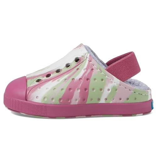 Native Shoes Kids Jefferson French Terry (Toddler) - Shoes for Kids - Synthetic Upper - Textile Insole Twilight Pink Marble/Twilight Pink 6 Toddler M