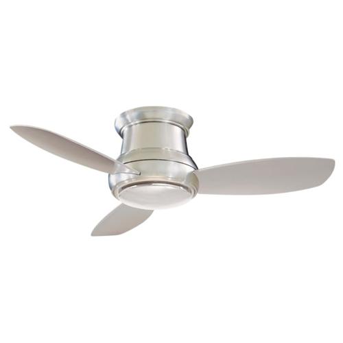 Minka-Aire F518L-BN Concept II LED Brushed Nickel 44 Flush Mount Modern Ceiling Fan with Remote, Brushed Nickel (LED Light)