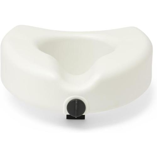 Medline 5 Elevated Toilet Seat Riser W/Microban Antimicrobial Protection for Seniors, Adults & Handicapped – 400 Lbs. Capacity, White