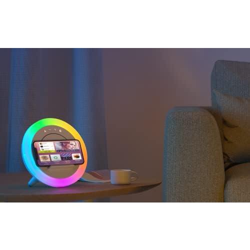 Swarmir Bluetooth Speaker with Lights, Wireless Charging Speaker, Best Birthday Gift Ideas Teenage,Applicable for Bedroom/Teen Girl Gifts/Please use The Original Adapter(5W Wireless Charging)