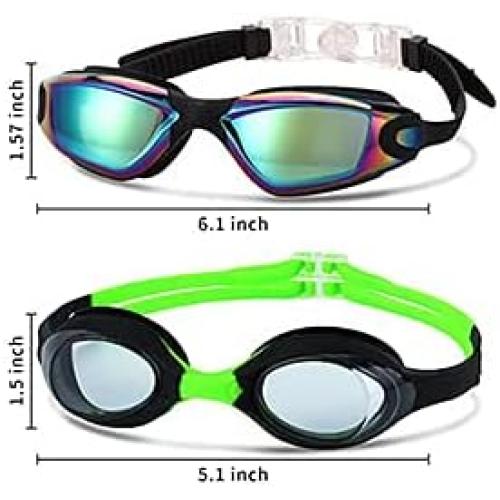 4 Pack Kids Swim Goggles Ages 6-14 UV Protection Anti Fog No Leaking Pool Swimming Goggles for Boys Girls Youth