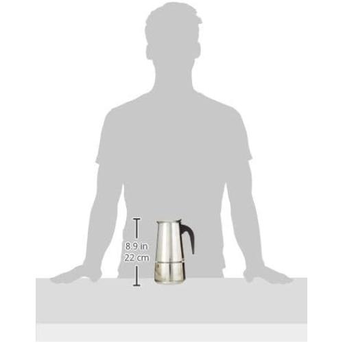Mixpresso 9 Cup Greca Stovetop Espresso Pot 450ml/15oz, Moka Pot with Coffee Percolator Design, Stainless Steel Stove Top Coffee Maker for Camping or Home Use,Italian Stovetop Espresso Maker