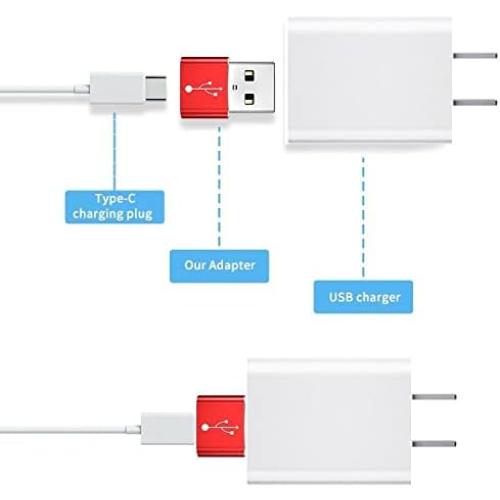 BoxWave Adapter Compatible with MatataStudio Nous AI Set - USB-A to C PortChanger (5-Pack), Type-C OTG Convert Charging Data Adapter - Metallic Silver