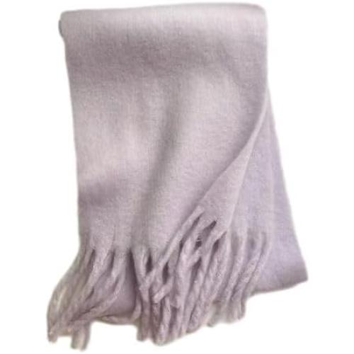HUBGFEQ Winter Warm And Versatile Thick Solid Color Imitation Cashmere Scarf Neckband For Men And Women Couples