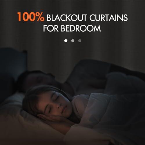 Beige , 2 Panels MIULEE 100% Blackout Curtains 90 inches Long Linen Curtains & Drapes for Bedroom Back Tab Living Room Darkening Full Black Out Window Curtain Panels Rod Pocket, Beige, 2 Panels Set