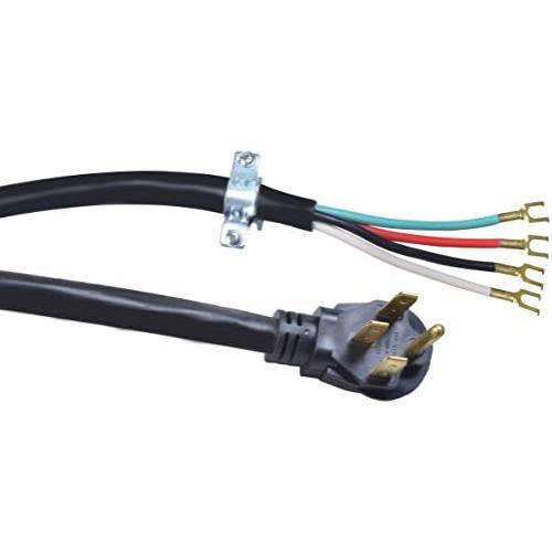 Southwire 9044SW8808 Range Power Cord; 4-Foot; 1/4-Inch Flanged Terminals; Flat Plug; Compatible With Most Standard Free Standing Electrical Ranges With A 4 Conductor Wall Outlet; 125/250-Volt; 50-Amp