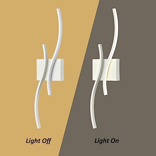 Modern LED Sconce Wall Lighting Indoor 24 Minimalist Industrial White Wall Sconce Hardwire Wall Light for Small Space Bathroom Hallway Staircase Entryway
