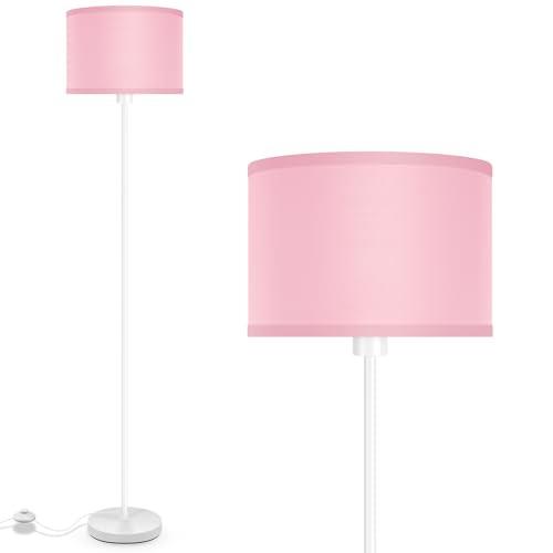 White and Pink Floor Lamp, Standing Lamp, Short Floor Lamps with Pink Lampshade, 59 Tall Lamps for Bedroom, Foot Switch, Simple Corner Pole Lamp for Kids Room, Girls Room, Living Rooms, Office(NO Bulb, E26 Base)