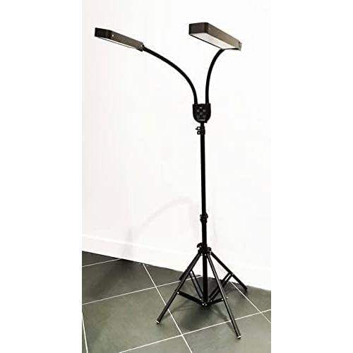 Beauty Light Dual Arm Portable LED Light with Tripod, USB Port, Remote Controlled, Phone Holder, HD Adjustable 3200K-5800K Color Temperature, for Eyelash Extension, Tattoo, Makeup,Live Streaming