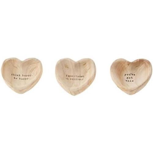Mud Pie GOT This Wood Heart Trinket, 5 x 5