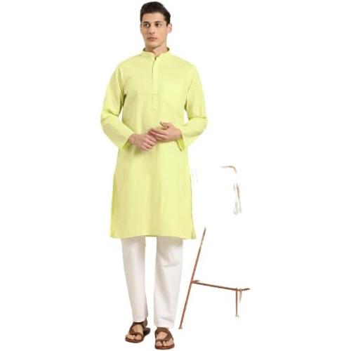 Sojanya Medium (Since 1958 Men'S Cotton Blend Lime Green Solid