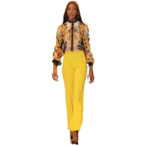 Casual Fit Pants Black, Mustard