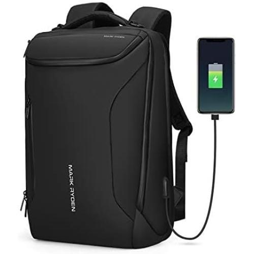 MARK RYDEN Business Backpack for Men, Waterproof High Tech Backpack with Sport Car Shape Design and USB Charging Port, Travel Laptop Backpack Fits 17.3 Inch Notebook