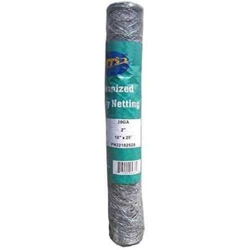 20GA Galvanized Hexagonal Poultry Netting Chicken Wire 18 in x 25 ft x 2 in Mesh