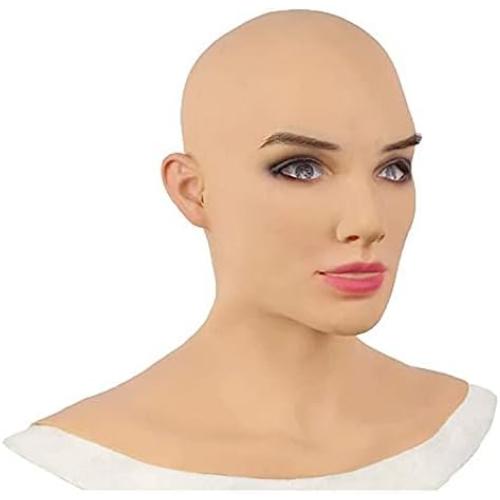 Realistic Female Latex Cosplay Mask Halloween Masquerade Mask Novelty Costume Party Latex Full Head Mask