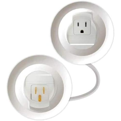 for Wiremold in Wall TV Power and Cable Grommet Kit with Mounting Brackets and Hole Saw, White