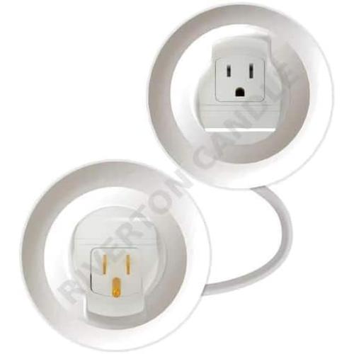 for Wiremold in Wall TV Power and Cable Grommet Kit with Mounting Brackets and Hole Saw, White