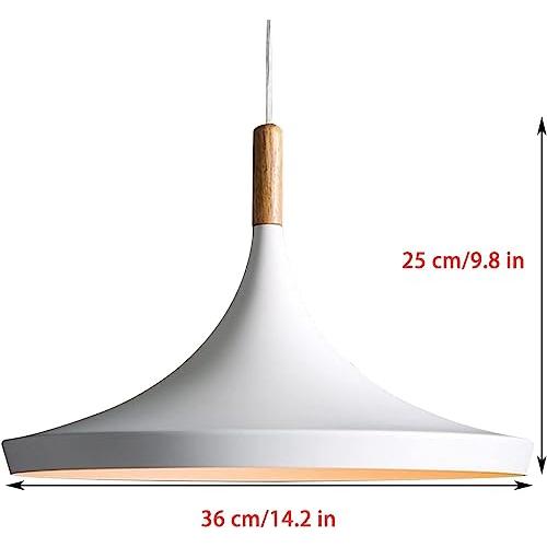 Battery Operated Pendant Light with Remote Control,White Ceiling Pendant Lights Fixtures,Nordic Style Hanging Lamp for Dining Room,Battery Powered Pendant Lighting Fixtures (Whit)