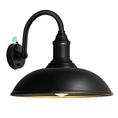 Large 18 Outdoor Barn Gooseneck Light Dusk to Dawn, Classic Farmhouse Barn Wall Sconce, Gooseneck Lighting for Porch, Garage