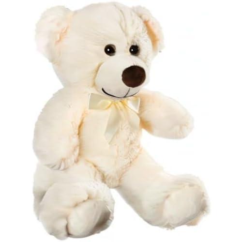 Plush Teddy Bear Cute Stuffed Animal Bear with Bow Plush Toys 13.8 Inches (Cream)