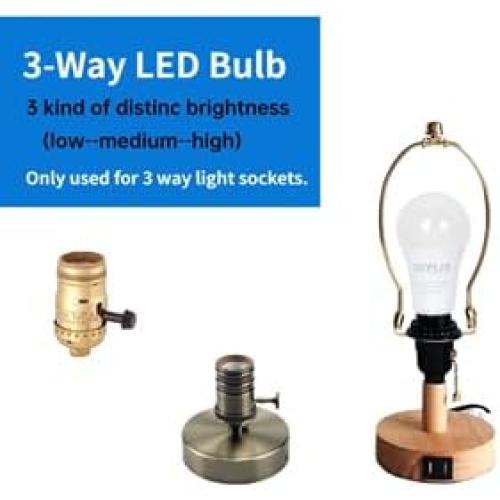 TJBB 6-Pack 3 Way Light Bulbs Soft White 3000K 50 100 150 Watt Equivalent, Perfect for Reading, Standard A19 Indoor Led Bulb, 5/10/15 Watt Energy Efficient Bulb