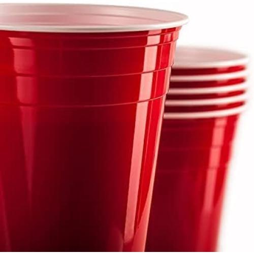 AOLUXLM Plastic Cups60 Count, Disposable Repeatable Party Cups 100pcs Colourful Cups 480ml /16OZ  10 Balls, for Christmas Birthday Wedding Indoor and Outdoor Event