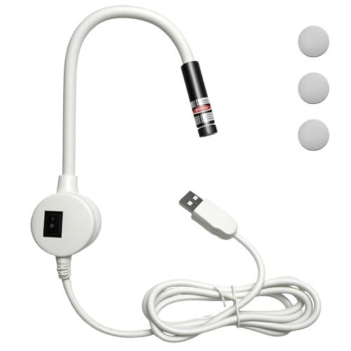 5mW Laser Light for Sewing Machine, Magnetic Quilting Seam Guide | USB magnetic laser guide with cross line, flexible neck and 3 magnets for quilting and straight seam alignment