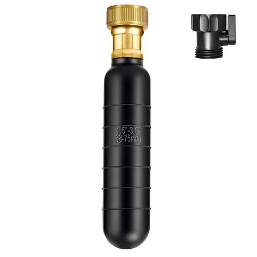 Drain Bladder Unclogger fits 1.5to3 Pipes.& 3/4 Garden Hose Shut Off Valve,Drain Cleaning Bladder Unclogs Clogs in Kitchen Sinks, Bathtubs and Swimming Pool Pipes Through High-Pressure Water Flow
