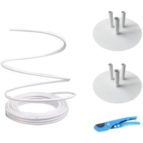 Flexible Tube for Artificial Flowers, Tube Pipe for Fake Flowers, Prop Building, Balloon Arches, Pipe Stem Tubing for Floral Wedding Decor, DIY Arts (White(32ft 1Scissor 2White base))