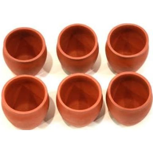 Kullad Cup Plain Kullad Set Of 6 ( Brown )