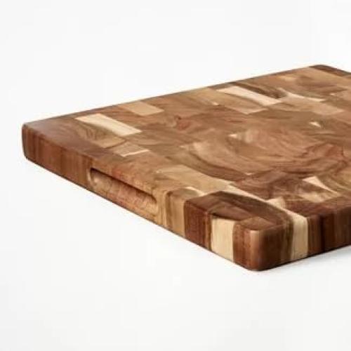 Figmint End Grain Acacia Wood Cutting Board Natural - 14x14