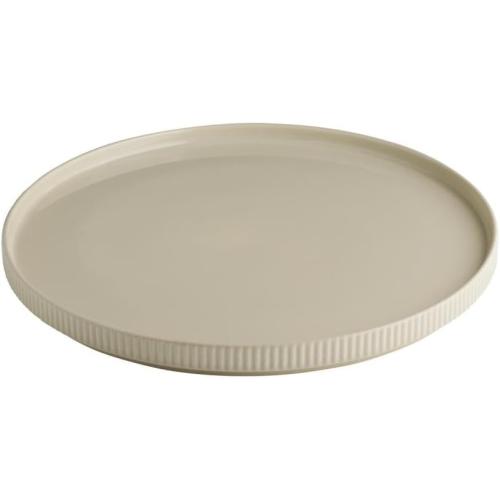 APS The Grid 19044 Plate, Porcelain, Diameter 32 cm, Sand, Stackable