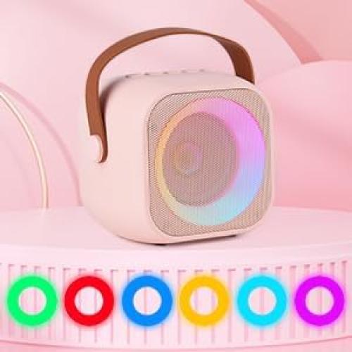 Mini Karaoke Machine for Kids Adults,Portable Bluetooth Speaker with Wireless Microphone and LED Lights,Party,Christmas,Birthday Gifts for Girls Boys,Perfect for Family Party Outdoor Travel
