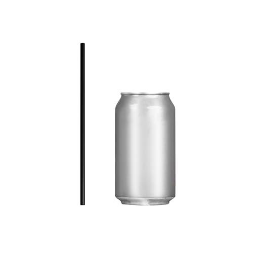 Disposable Plastic Drinking Straws, Straight 7.75-Inch, Black, 500 Count