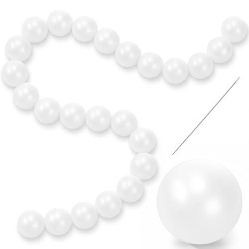 Teyva 100 Pcs Pearl Ball Garland 2.2 Inches White