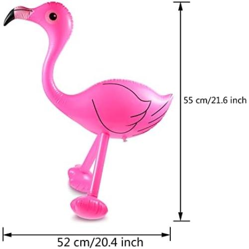 Yaomiao 6 Pcs Inflatable Pink Flamingos Pool Party Decor