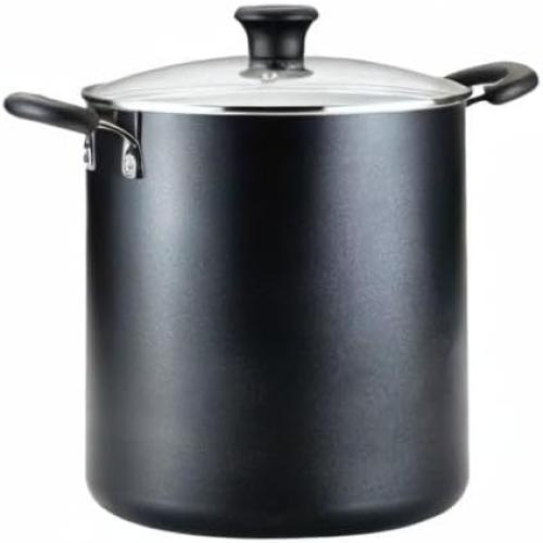T-fal Specialty Nonstick Stockpot With Lid 12 Quart, Oven Broiler Safe 350F, Stay-Cool Handles, Kitchen, Cookware, Pots and Pans, Stock Pot, Soup Pot, Cooking Pot, Dishwasher Safe, Black