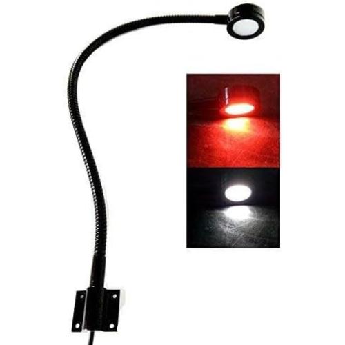 Marine 12v Led White/Red Light, 20 inch gooseneck arm, dimmable Lamps, Flexible Reading Chart Light for Boat, Rv, Caravan