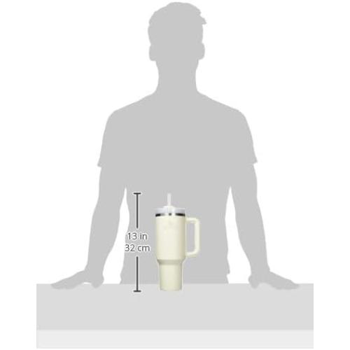 STANLEY Quencher H2.0 Tumbler with Handle and Straw 40 oz | Flowstate 3-Position Lid | Cup Holder Compatible for Travel | Insulated Stainless Steel Cup | BPA-Free | Cream 2.0