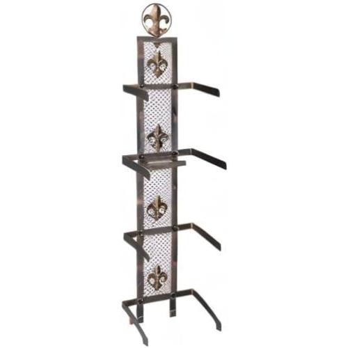 Size 13.8x32.6 Color brown Cowboy Hat Rack for Wall, Metal Fleur-De-Lis Cowboy Hat Holder for 4 Hats, Vertical Western Hat Rack Wall Mount, Rustic Fold-Up Wall Hanging Decorative Hat Racks, 13.8”W x 32.6”H