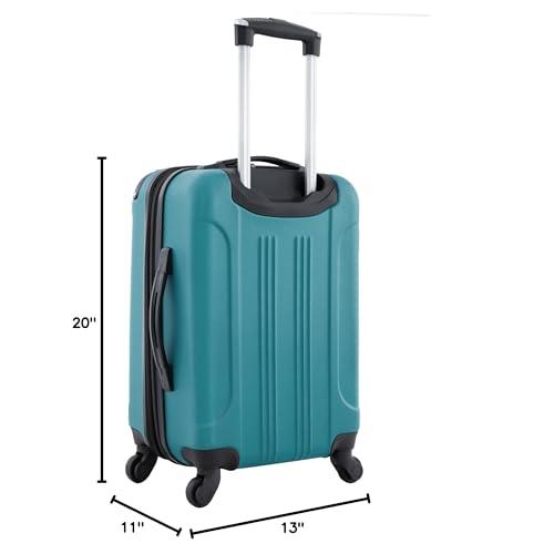 Travelers Club Chicago Hardside Expandable Spinner Luggage, Teal, 22 Carry-On