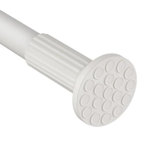 ZOCONE Long Tension Curtain Rod No Drilling, Adjustable 51-168 Inch, White | 1.26 Diameter Heavy Duty Tension Rod, Rust-Proof, Tool-Free, Renter Friendly for Bathroom Window Room Divider Outdoor Patio