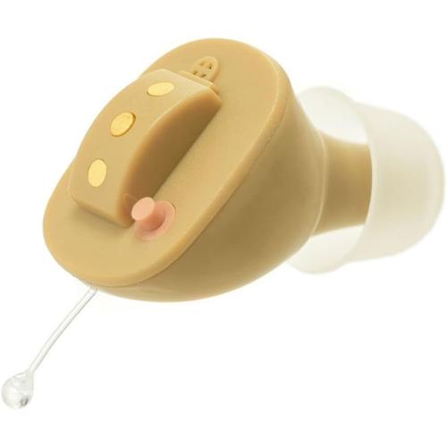 Hearing Aid w/Rechargeable Carrying Case & Extra Ear Tips (Beige)