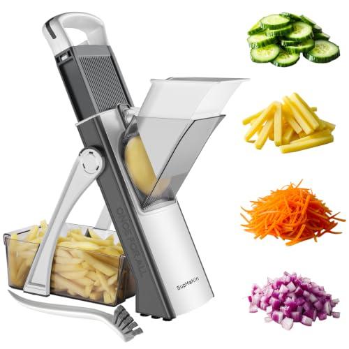 SupMaKin Safe Mandoline Slicer Plus for Kitchen Adjustable Vegetable Slicer
